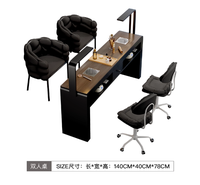 Ensemble table et chaise de manucure en bois noir moderne et simple pour salon de beauté et usage en centre commercial – Écologique, durable, facile à nettoyer