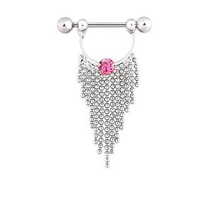 Anillos de Acero Médico para Pezones, Joyería Corporal de Moda para Mujer, <span class=keywords><strong>Piercing</strong></span>, Anillo de Pezón con Borla Colgante - Product Image 4