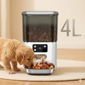 Distributeur de nourriture intelligent pour chats et chiens avec double alimentation, bol en acier inoxydable de 4 L (16,7 tasses), Wi-Fi - Product Image 1