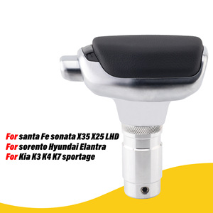 Universal Leather Gear <b>Shift</b> <b>Knob</b> Ergonomic Design For Hyundai Kia Automatic Transmission Car Fitment - Product Image 4