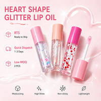 Gloss à lèvres en tube cœur 5ml pour la Saint-Valentin, hydratant, transparent, pailleté, haute brillance, 8 styles, faible MOQ 3 pièces, logo personnalisé