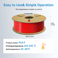 Filament PLA rouge en gros, longueur 330 m, 1 kg, couleur rouge, OEM ODM, filament d'impression 3D, 1,75 mm PLA+ filament d'imprimante 3D