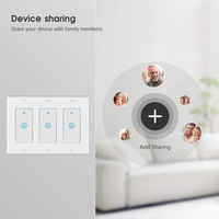 SIXWGH Interrupteur Tactile Intelligent WiFi 3 Gangs Compatible Alexa Google Home Étanche Contrôle par Programmation/Voix/Groupe pour la Maison
