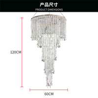 Lustre suspendu pour hall intérieur, mariage, plafond, avec rideau de perles en acrylique transparent, pour la décoration de la maison, de l'hôtel et des mariages