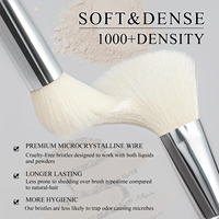 BEILI nouveau jeu de pinceaux de maquillage de peinture à base d'eau 9cs luxe manche en bois noir blanc et noir poils de soie microcristalline ensemble de pinceaux