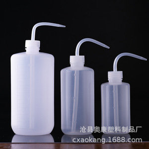 Self-developed <b>plastic</b> wash bottle with curved spout, 250/500/1000ml graduated bottle, manufacturer with in-stock stock, - Product Image 1