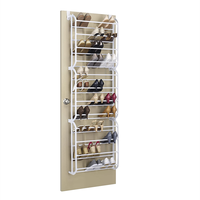 Porte-chaussures de poche pliable et antidérapant, 24 paires de métal sur la porte, étagère à chaussures murale en métal