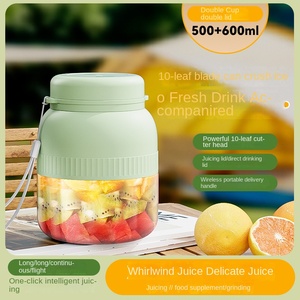 เครื่องปั่นน้ำผลไม้ไร้สายขนาด500มล. เครื่องปั่นในครัวแบบ USB เครื่องคั้นน้ำผักและผลไม้พร้อมฝาปิดสองฝา - Product Image 5