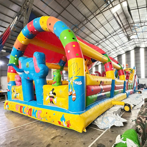 บ้านลมเป่าลมรูปช้างสีฟ้า ขนาด 5x10 เมตร ผลิตจากวัสดุ PVC ของเวียดนาม ติดตั้งง่าย เหมาะสำหรับสวนสนุก - Product Image 6