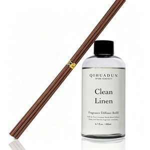 Recharge de diffuseur à bâtonnets en lin naturel écologique longue durée, <span class=keywords><strong>parfum</strong></span> coton frais, pour salon, chambre, salle de bain, buanderie - Product Image 3