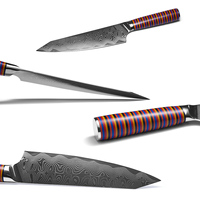 Couteau de Chef Gyuto en Acier Damas de 8 Pouces avec Manche G10 Arc-en-ciel pour Cadeau de Cuisine