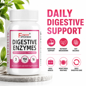 Enzymes digestives à base de plantes Shecome avec prébiotiques, digestion, décomposition des graisses, des glucides, des protéines, optimisation de l'accessibilité, 60 capsules - Product Image 3