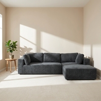 VONLIVA Canapé modulaire moderne en velours compressé en forme de L, ensemble de fauteuils de salon surdimensionnés à deux places, canapé sans structure personnalisable