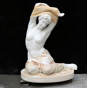 Décoration intérieure moderne sculptée à la main en <span class=keywords><strong>pierre</strong></span> naturelle déshabillage <span class=keywords><strong>buste</strong></span> de <span class=keywords><strong>femme</strong></span> statue en marbre - Product Image 2