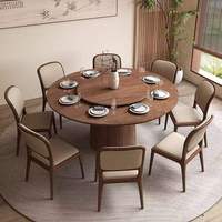 Table ronde de grande taille au design moderne, 6 places, table en bois, style chinois asiatique, meubles de restaurant, ensemble table et chaises