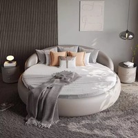 Sofá cama de Arte de cuero japonés con función de masaje, diseño moderno para Hotel Homestay, cama de dormitorio tamaño Queen de 2,2 M