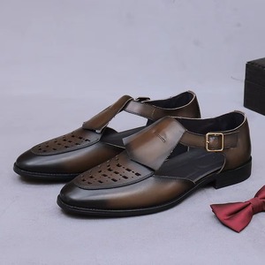 Zapatos Casuales de Hombre, Clásicos, de Cuero Genuino, Hechos a Mano, con Suela Gruesa, Cómodos, Transpirables, con Hebilla, para Exteriores - Product Image 4