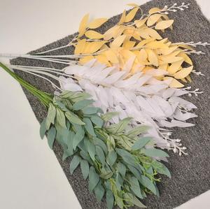 Vente chaude 2026, feuilles de saule vertes, tige de 5 branches, plantes artificielles décoratives suspendues, feuilles de saule pour la décoration - Product Image 2