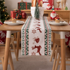 JU-464 Runner da Tavola Bianco con <span class=keywords><strong>Stampa</strong></span> <span class=keywords><strong>Digitale</strong></span> Albero di Natale - Product Image 6