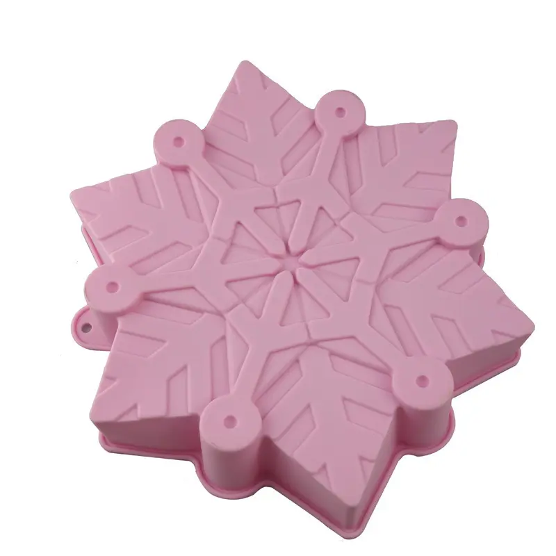 AOSU nuovi disegni natale fiocco di neve in Silicone torta Pan crema Chiffon torta Custom Silicone stampo stampo in Silicone per la fabbricazione di candele