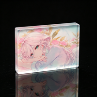 Support de table en acrylique transparent massif en gros, Ornement de table pastoral douillet à motif de dessin animé, Cadeau esthétique apaisant pour adolescents à faible MOQ
