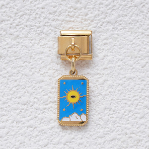 Fashion Charm Bracelet Gold Modular Pendant Set With Heart Starry Sky Pattern Unisex Gift Accessory - Product Image 3