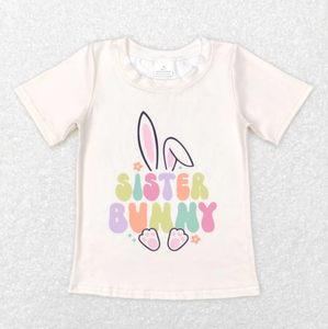 Hot Sale Short Sleeve <strong>T</strong> <strong>Shirt</strong> for Girls Embroidered <strong>Easter</strong> Bunny Girls' <strong>T</strong>-<strong>Shirts</strong> - Product Image 4