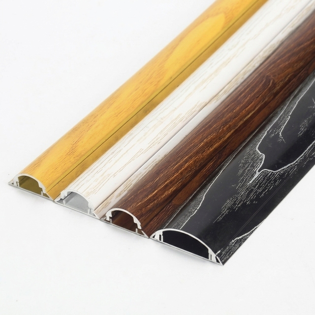 Aluminium Slotted Arc Floor Cable Channel Office Wire Management Heat Resistant Rich Color Texture Customization OEM ODM