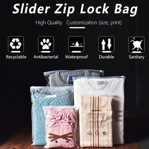 Custom With Logo Clothes <strong>Packaging</strong> T Shirt Zip Lock Plastic Zipper Frosted Zipper Bag For Clothing - Product Image 4