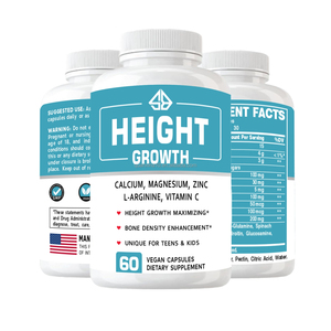 Cápsulas de Suplemento Dietético OEM Growth Height con L-Arginina, Calcio, Zinc y Vitamina D3 para Adultos, Mejora la Densidad Ósea y el Soporte Articular, 60 Cápsulas - Product Image 2