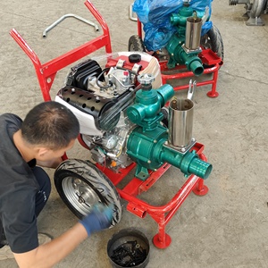 195F 12HP мини портативный с воздушным охлаждением Двойной крыльчаткой ирригационный дизельный насос набор - Product Image 4