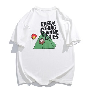 Camiseta de Manga Corta para Hombre, Marca Americana de Moda, para Camping, Verano, Holgada, de Poliéster/Algodón, Secado Rápido, Transpirable - Product Image 4