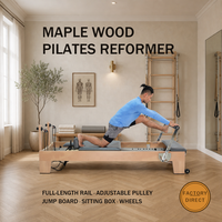 Reformer Pilates en bois de qualité studio Queenlife avec équipement complet, lit de Pilates commercial pour studio de yoga et entraînement physique