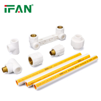 IFANPLUS Raccords PPR blancs Matériaux de plomberie Insert en laiton fileté Raccords de tuyauterie PPR Raccords de tuyauterie PPR 20-125 mm
