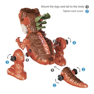 Modelo de simulación de dinosaurio de luz y sonido eléctrico DIY para niños, Pterosaurus, paseo automático, desmontaje, juguete de dinosaurio - Product Image 5