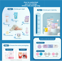 Sacs de conservation de lait maternel OEM/ODM de 200 ml sans BPA, avec bec verseur et convertisseur pour l'allaitement des mamans