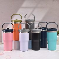 Tasse à café en acier inoxydable de 20oz 30oz en gros gobelet de voyage isolé sous vide avec couvercle et poignée