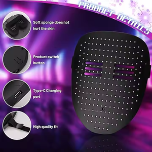 Máscara LED de Halloween con Sensor de Gestos, Máscara Luminosa con Transformación Facial, Máscara Genial para Hombres y Mujeres, Accesorios para Fiestas de Disfraces - Product Image 5