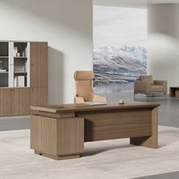 Bureau de direction modulaire de luxe moderne haut de gamme avec panneau en bois pour bureau de PDG ou bureau de directeur