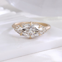 Bague de fiançailles en or jaune massif 14k 18k avec diamant cultivé en laboratoire certifié Gia IgI CVD HPHT, bijoux pour femmes et hommes
