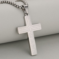 Classique en acier inoxydable chrétien Bible croix pendentif hommes femmes catholique prière foi bijoux haut cadeau pour collier chrétien