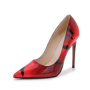 Chaussures à talons pour femmes, nouveau Design, bon marché, en gros, en cuir verni, imprimé léopard, à bout pointu - Product Image 4