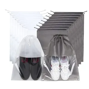 Promotional Nylon Leather Shoes High-heeled Shoes Clear Window Drawstring Beam Travel Shoe Storage Bag