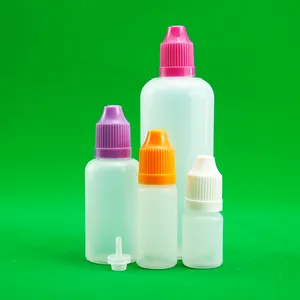 زجاجة قطارة بلاستيكية شفافة مصنفر بكتف دائري حسب الطلب 30 أو 50