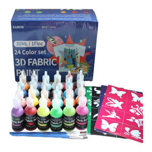 No tóxico y permanente 3D DIY tela arte pinturas 24 colores 30ML conjunto para <span class=keywords><strong>ropa</strong></span> lienzo camisetas Jeans bolsas - Product Image 1