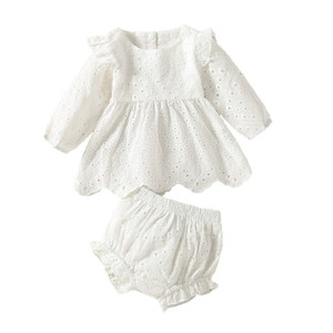 2025 nuevo conjunto de ropa para niñas pequeñas, nueva moda, vestido transpirable, manga voladora, pantalones cortos simples, traje de bebé - Product Image 3