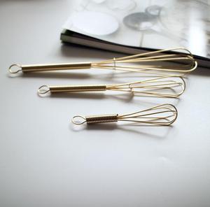 Tốt Nhất Bán 10Cm 12Cm 14Cm Thép Không Gỉ Của Nhãn Hiệu Trứng Beaters Công Cụ Nhà Bếp Vàng Màu Mini Whisk Với Fouet inox - Product Image 5