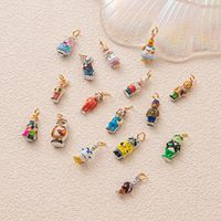 HB766 Breloques et pendentifs en acier inoxydable, motifs animaux de dessin animé mignons (Cochon, Lion, Ours, Canard) pour colliers d'enfants et bijoux DIY