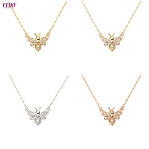 Collar con colgante de abeja para niños <span class=keywords><strong>y</strong></span> mujeres, animal, dorado <span class=keywords><strong>y</strong></span> plateado - Product Image 5