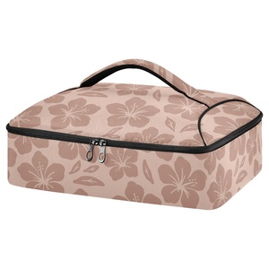 Sac isotherme réutilisable pour pique-nique et randonnée, avec fermeture éclair imperméable, motif fleur de hau hawaïenne personnalisée, pour hommes adultes - Product Image 1